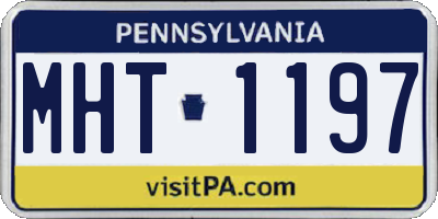 PA license plate MHT1197