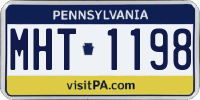 PA license plate MHT1198