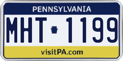 PA license plate MHT1199