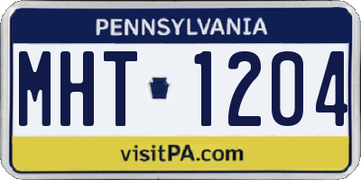 PA license plate MHT1204
