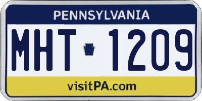 PA license plate MHT1209