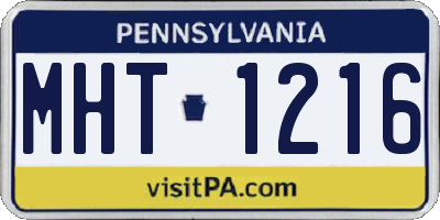 PA license plate MHT1216