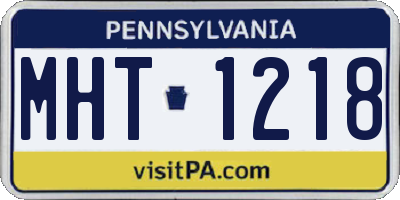 PA license plate MHT1218
