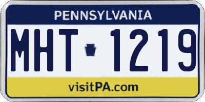 PA license plate MHT1219