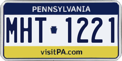 PA license plate MHT1221