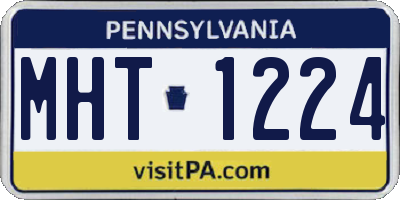PA license plate MHT1224