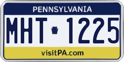 PA license plate MHT1225