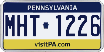 PA license plate MHT1226