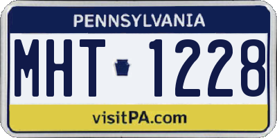PA license plate MHT1228
