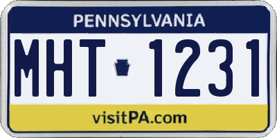 PA license plate MHT1231