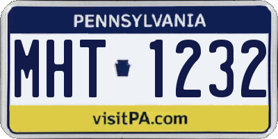 PA license plate MHT1232