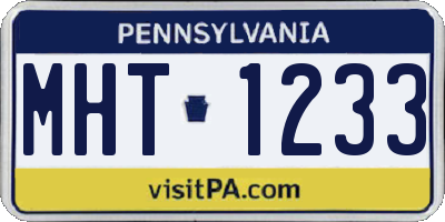 PA license plate MHT1233