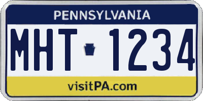 PA license plate MHT1234