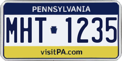PA license plate MHT1235