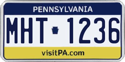 PA license plate MHT1236