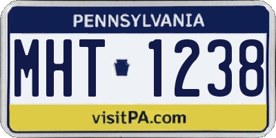 PA license plate MHT1238