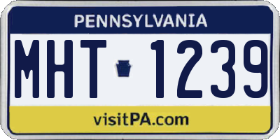PA license plate MHT1239