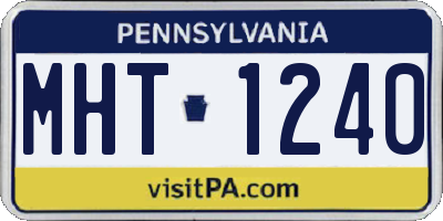 PA license plate MHT1240
