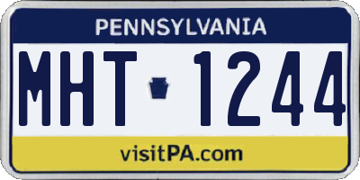 PA license plate MHT1244