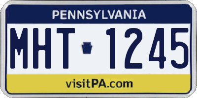 PA license plate MHT1245