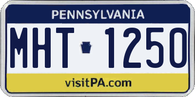 PA license plate MHT1250