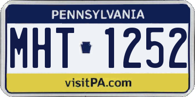 PA license plate MHT1252