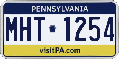 PA license plate MHT1254