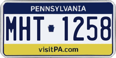 PA license plate MHT1258