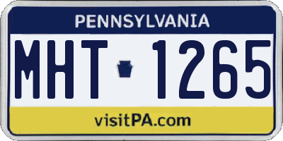 PA license plate MHT1265