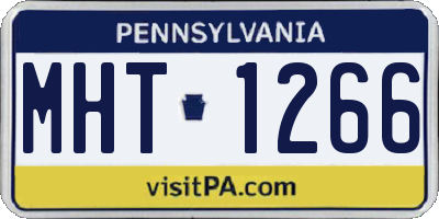 PA license plate MHT1266