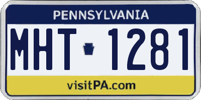 PA license plate MHT1281