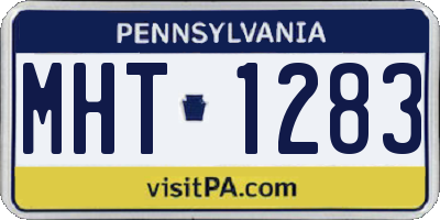 PA license plate MHT1283