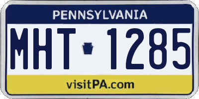 PA license plate MHT1285