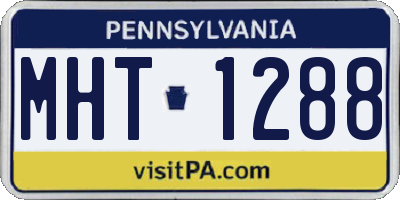 PA license plate MHT1288