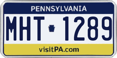 PA license plate MHT1289