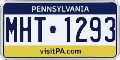 PA license plate MHT1293