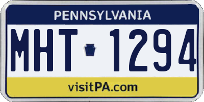 PA license plate MHT1294