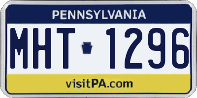 PA license plate MHT1296