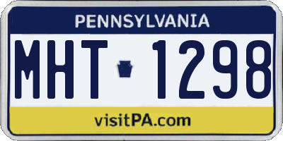 PA license plate MHT1298