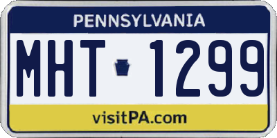 PA license plate MHT1299