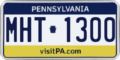 PA license plate MHT1300