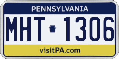 PA license plate MHT1306