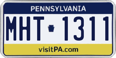 PA license plate MHT1311