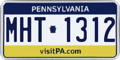 PA license plate MHT1312