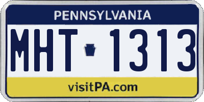 PA license plate MHT1313