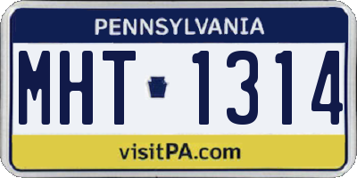 PA license plate MHT1314