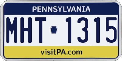 PA license plate MHT1315