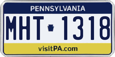 PA license plate MHT1318