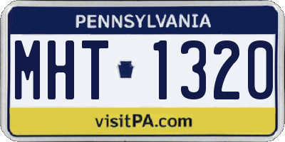 PA license plate MHT1320