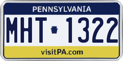 PA license plate MHT1322